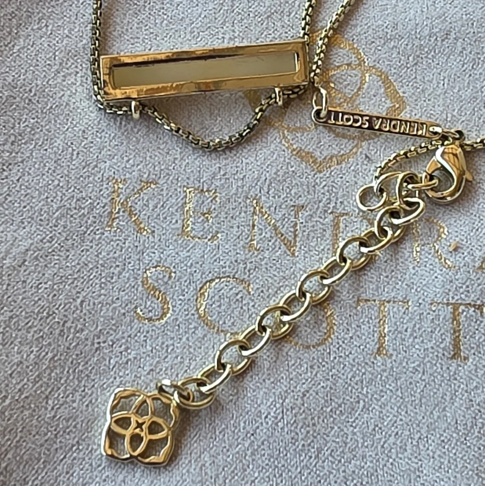 Kendra‎ Scott Leanore Gold Drusy Slider Bar Necklace